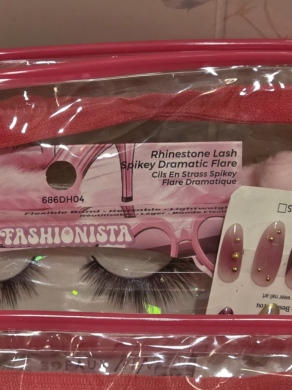 Gkow To Go Kit - Rhinestone Dramatic Lashes & Rhinestone Pink Nails